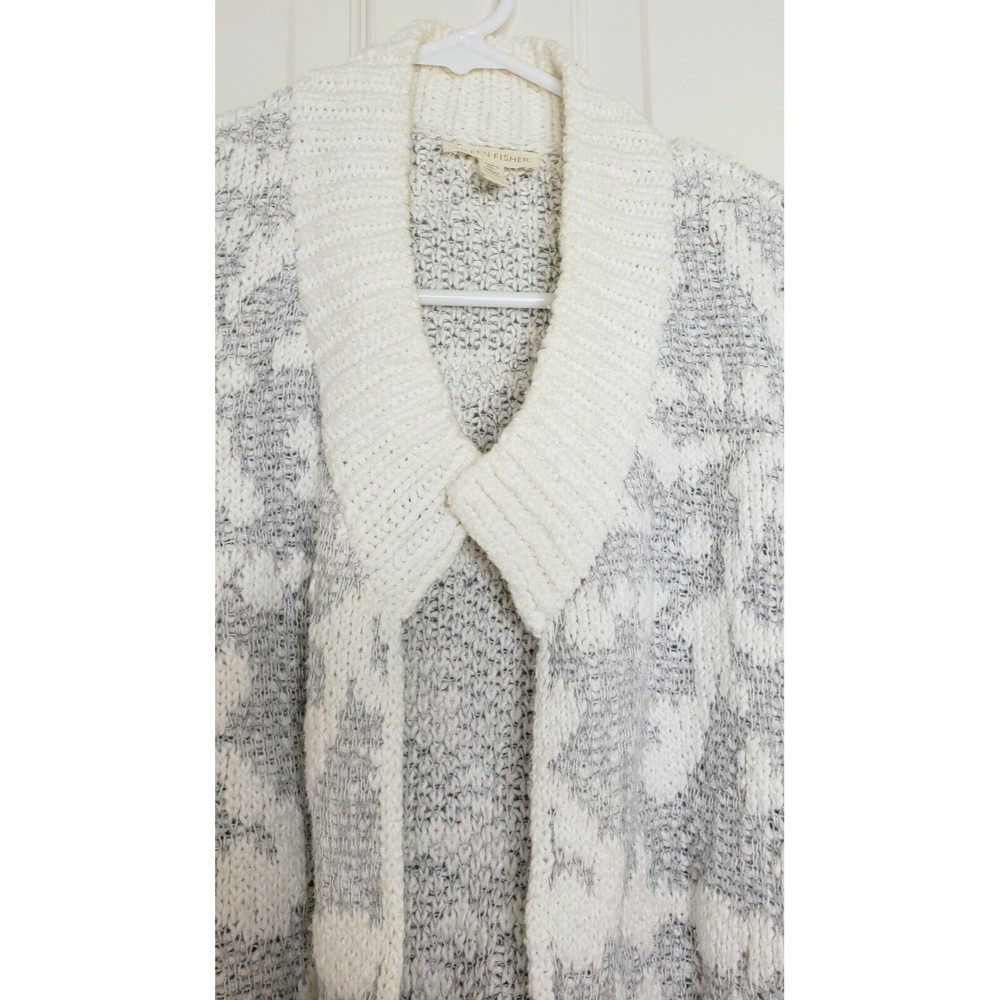 Eileen Fisher Large Duster Long Cardigan Sweater Organic Cotton - Picture 3 of 5